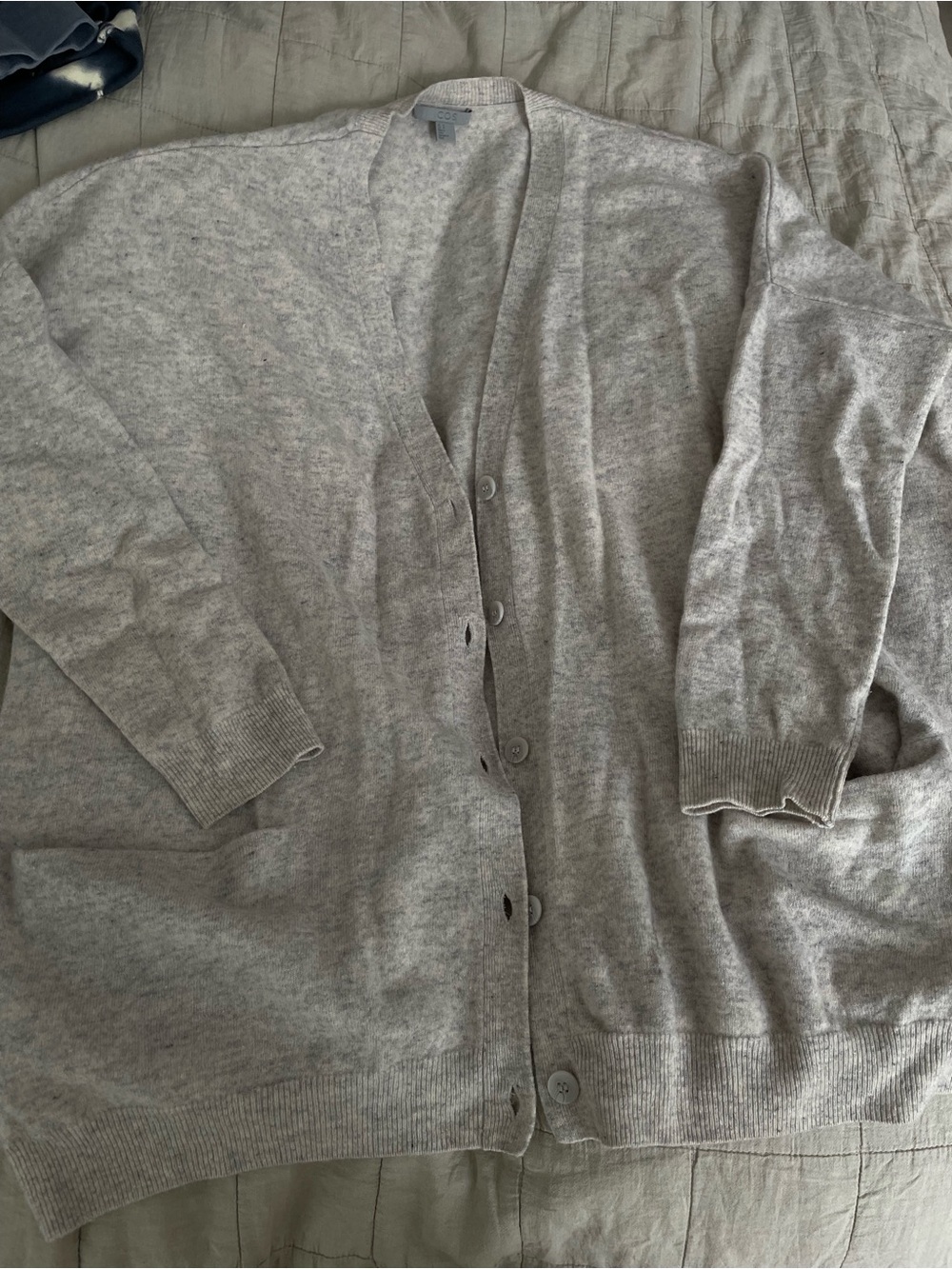 COS women’s Light Gray Button-Front Cardigan